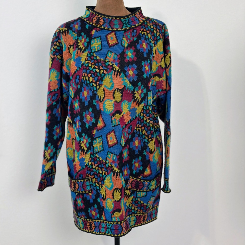 Vintage The Limited, made in Italy, wool blend M/L. Bold 80s/90s Abstract